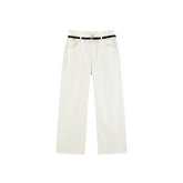 Women's High Waist Straight Jeans With Belt